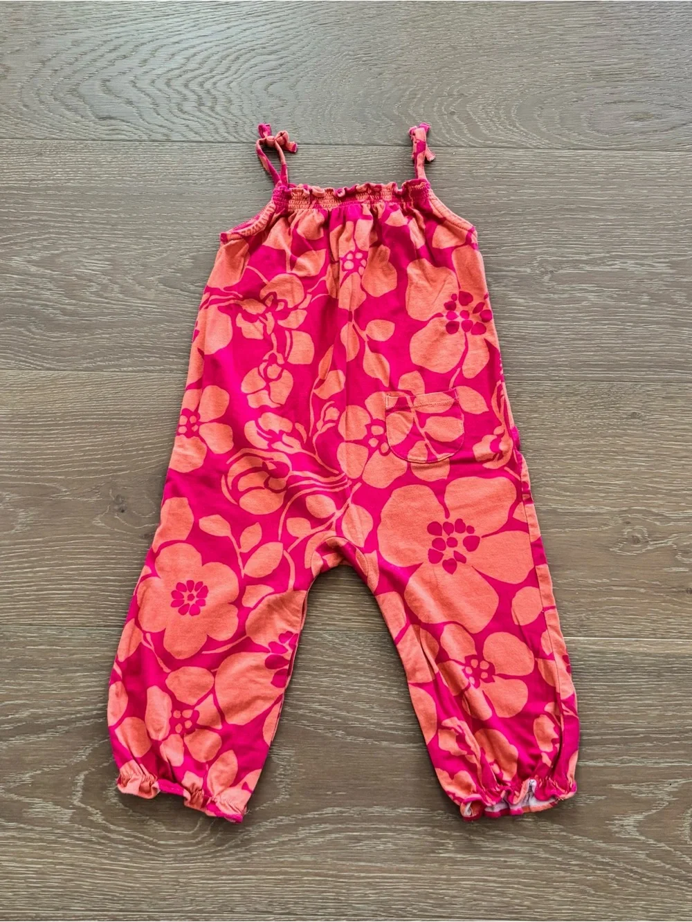 Gymboree Baby Floral Romper Jumpsuit Pink Orange 18-24 Months Tropical One Piece